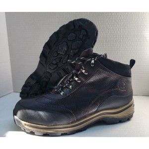 New Timberland Boys Kids Brown Leather Hiking Trail Boots Lace Up Shoes Size 6.5